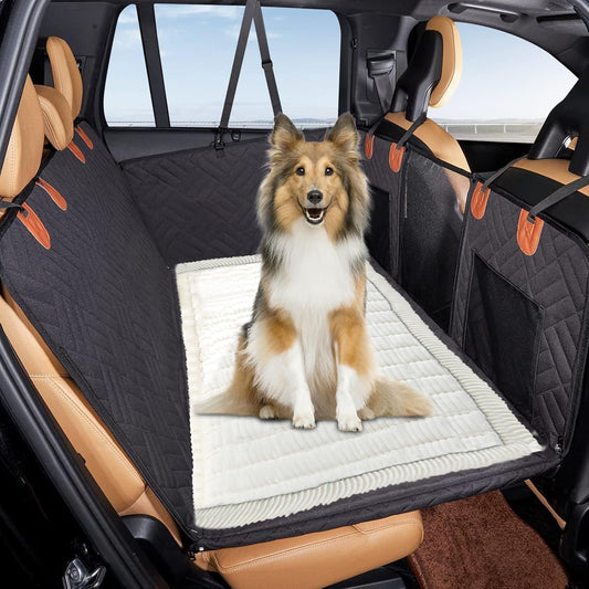 VClife Dog Bed Mat for Car, Anti Slip Pet Bed Travel Pad Comfortable Furry Dog Car Seat Cover for Backseat Extender, Washable Pet Cushion Bed Mat for Indoors & Outdoors (Beige, 59"×27.6")