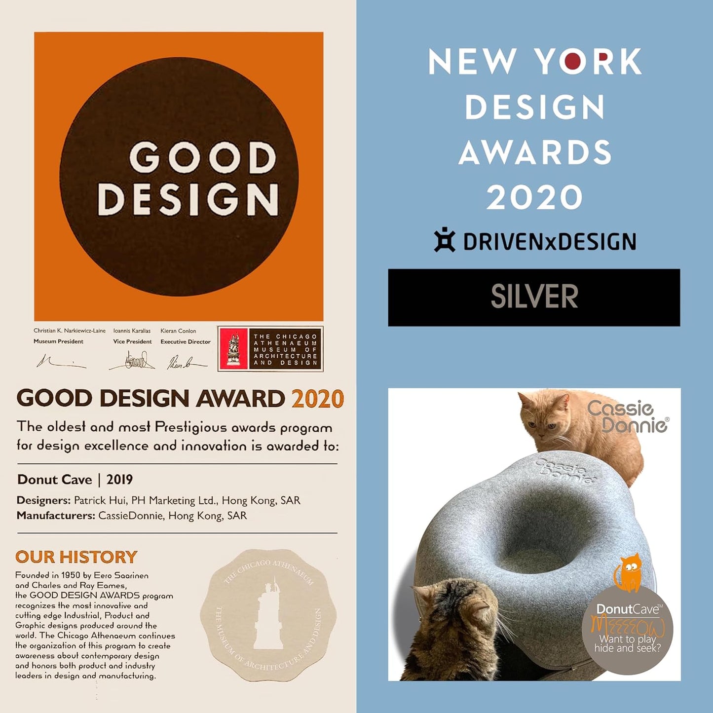 Cat Tunnel Bed for Indoor Cats, Medium Large, Donut Cave House up to 22 Lbs, Spacious for 2 Kittens (Dark Blue)