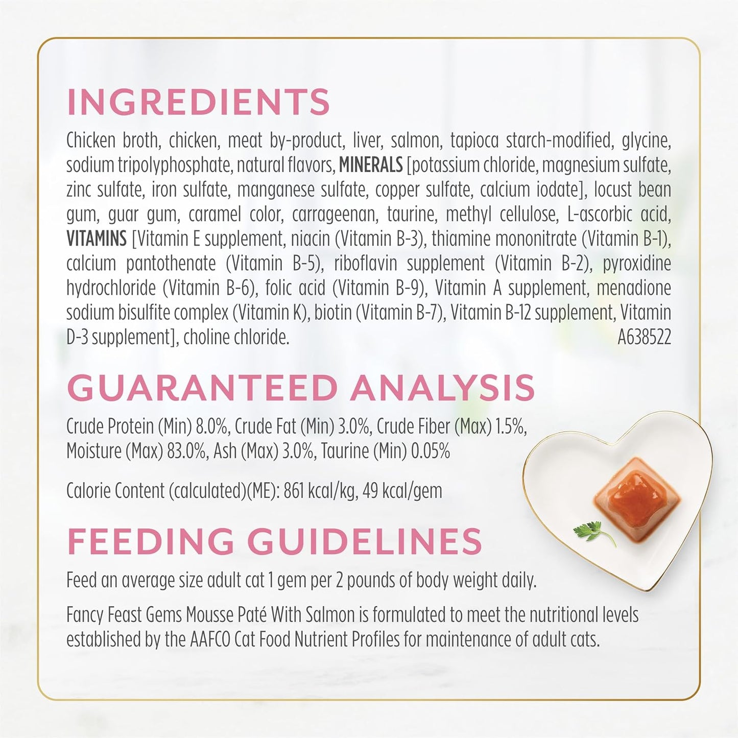 Fancy Feast Gems Pate Cat Food Mousse With Salmon and a Halo of Savory Gravy Cat Food - (Pack of 8) 4 oz. Boxes