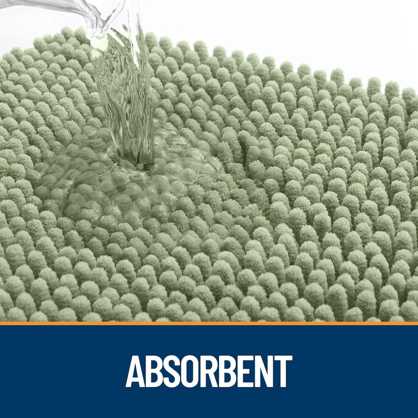 OLANLY Door Mat for Muddy Dog Paws 59x24, Ultra Absorbent Chenille Mud Doormat with Paw Print Design, Non-Slip Washable Doormat for Indoor Entryway, Quick-Dry Pet Bed Mats for Dirty Dogs, Sage Green