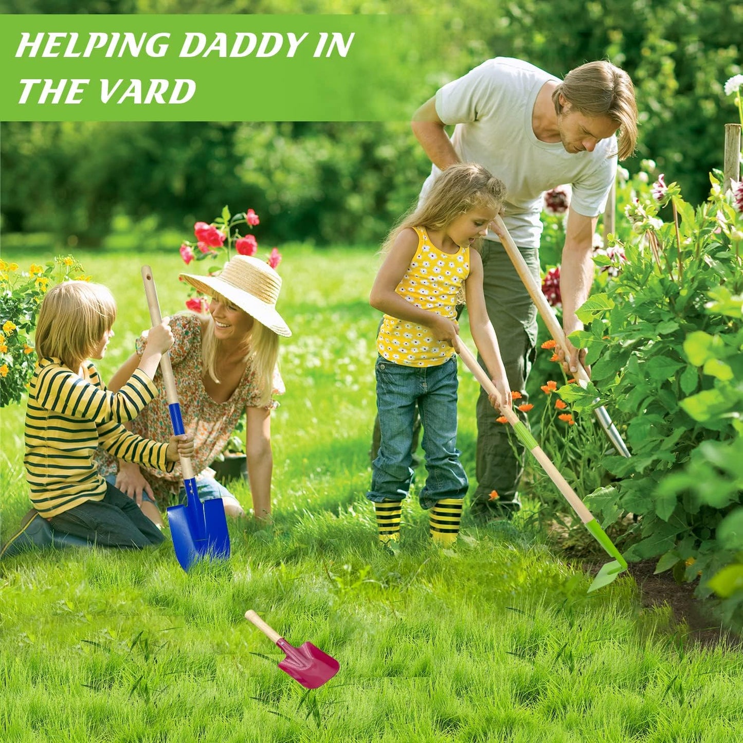 Kids Gardening Tools Outdoor Toys Set Backyard Play Educational STEM Learning Pretend Toys Outdoor Indoor for Toddlers Kids Boys Girls