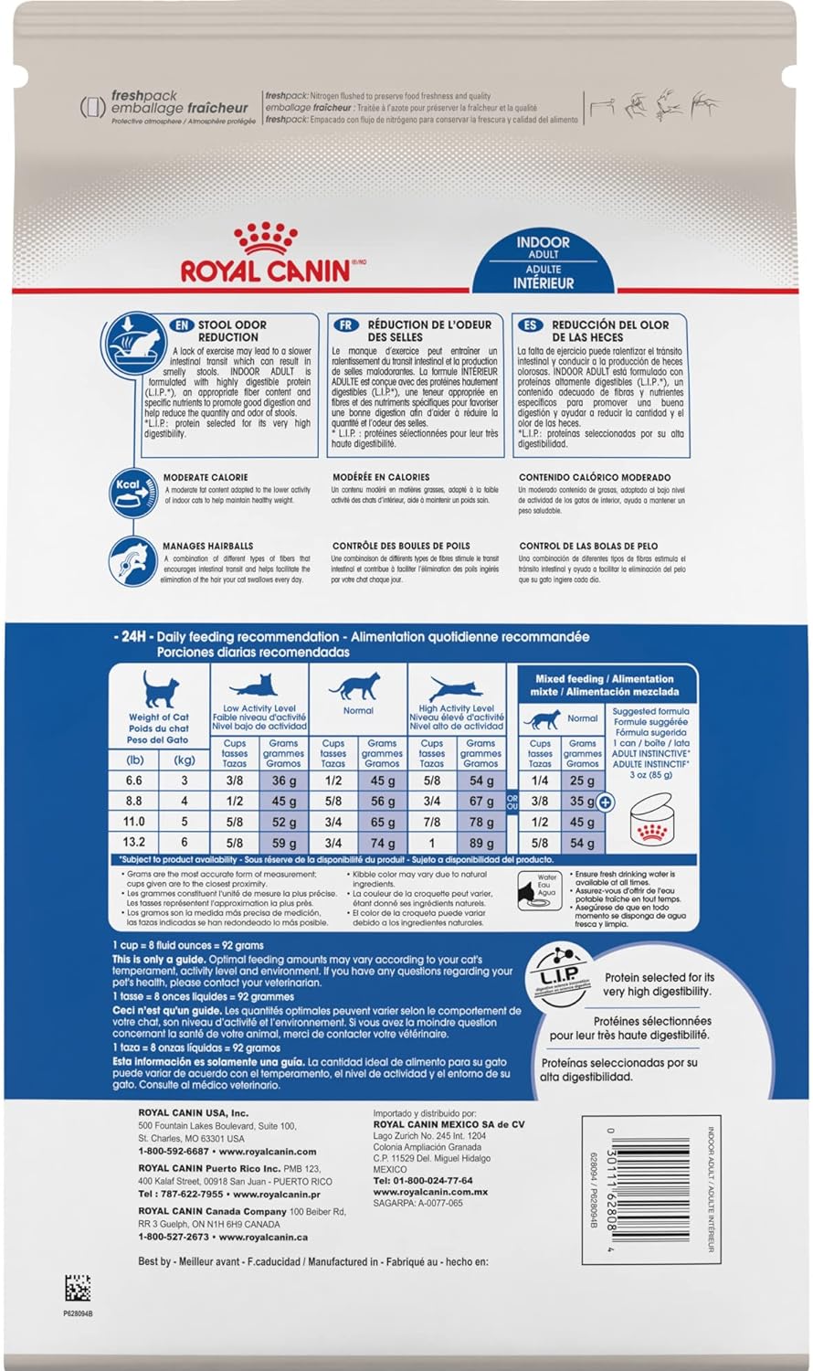 Royal Canin Indoor Adult Dry Cat Food, 15 lb bag