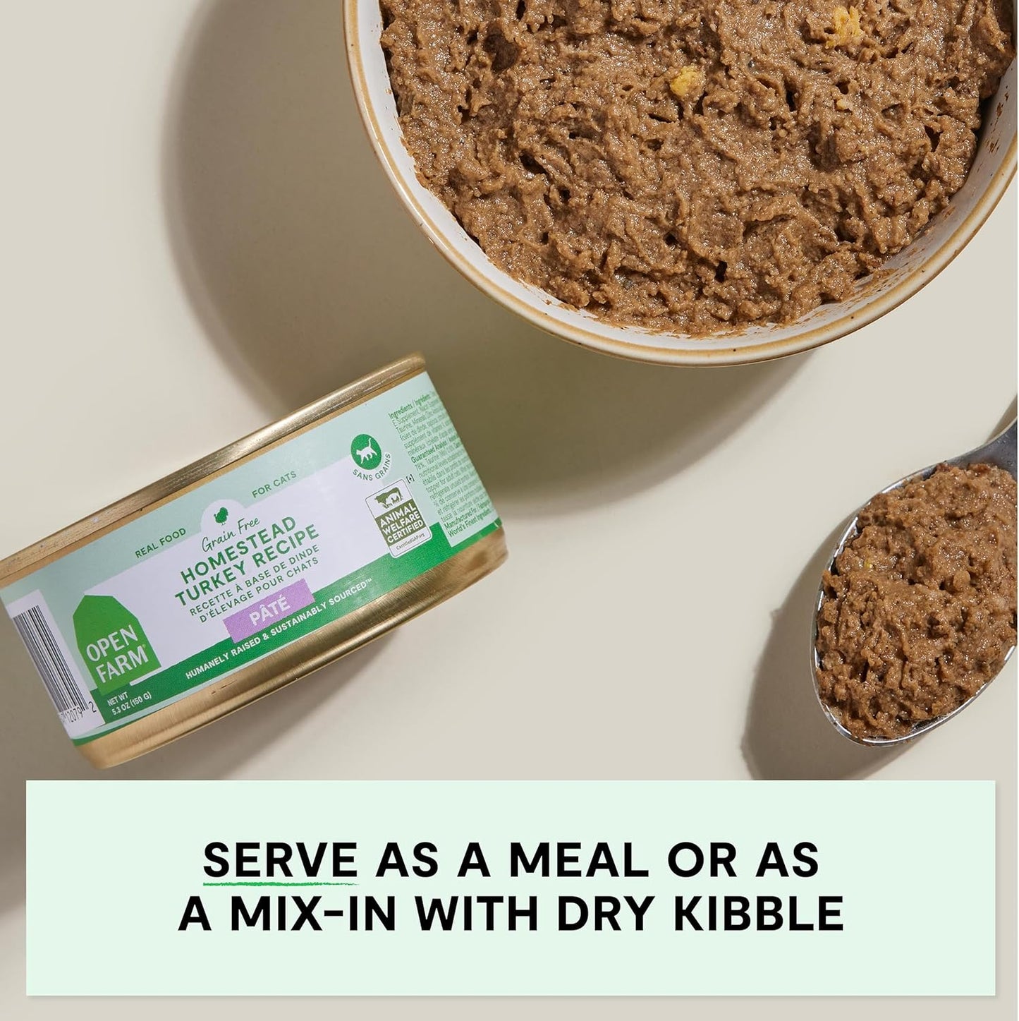 Open Farm Canned Cat Food, Paté for Complete & Balanced Nutrition, Grain-Free and Legume-Free Wet Cat Food, Homestead Turkey Recipe, 5.3oz Cans (Case of 12)