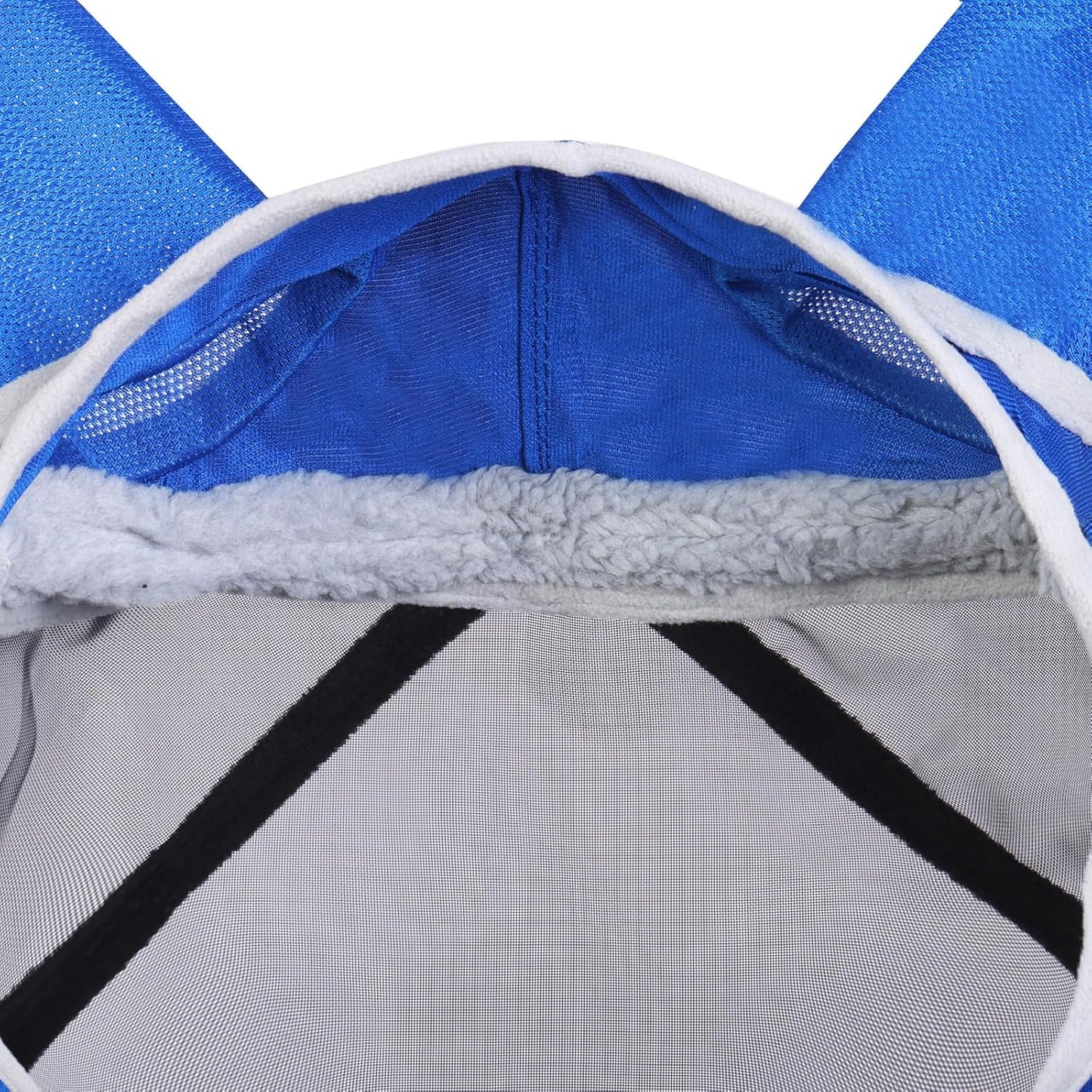 Harrison Howard Pro Luminous Horse Fly Mask Large Eye Space Standard with Ears UV Protection for Horse Signature Blue Small Pony