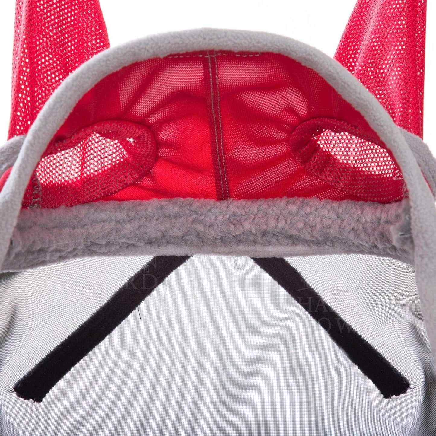 Harrison Howard CareMaster Pro Luminous Horse Fly Mask Standard with Ears UV Protection for Horse Red Full Size