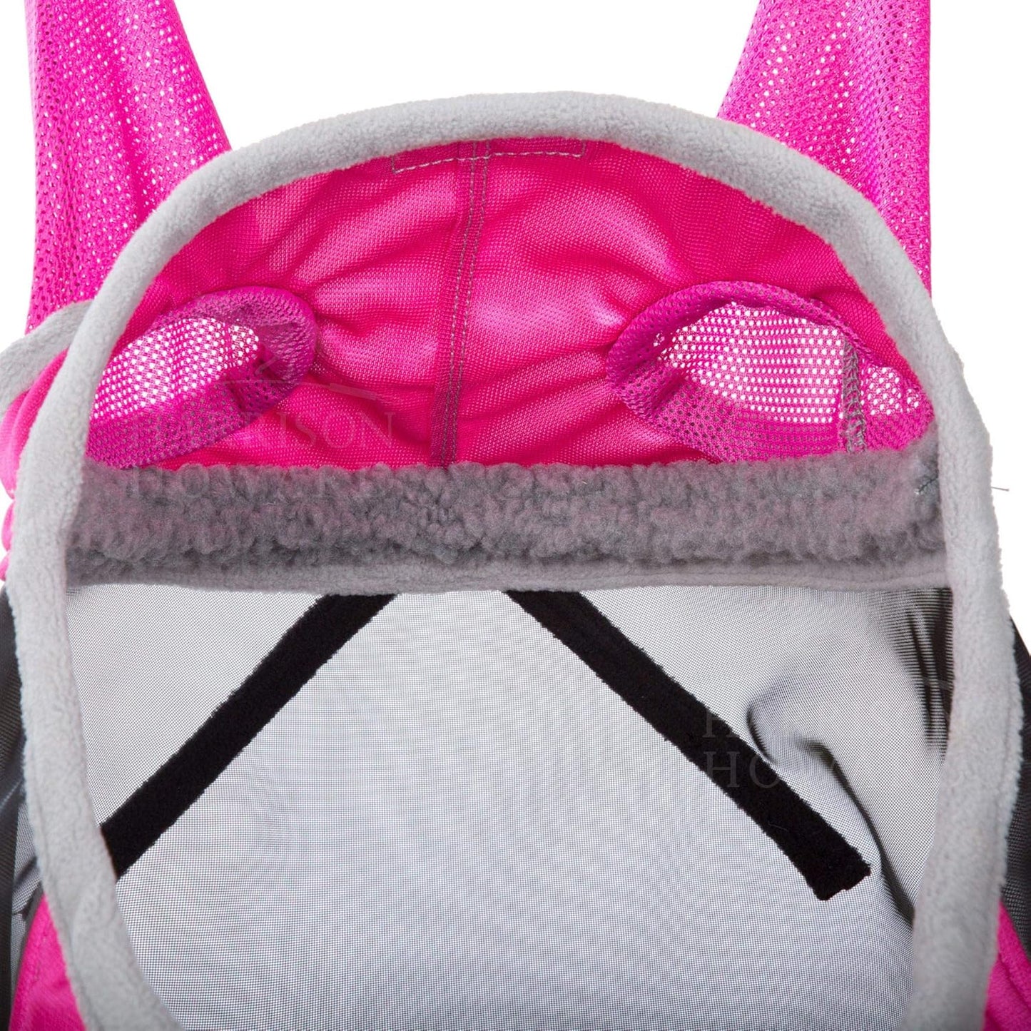 Harrison Howard CareMaster Pro Luminous Fine Mesh UV-proof Fleece Padding Fly Mask Half Face Flamingo (L; Full Size)