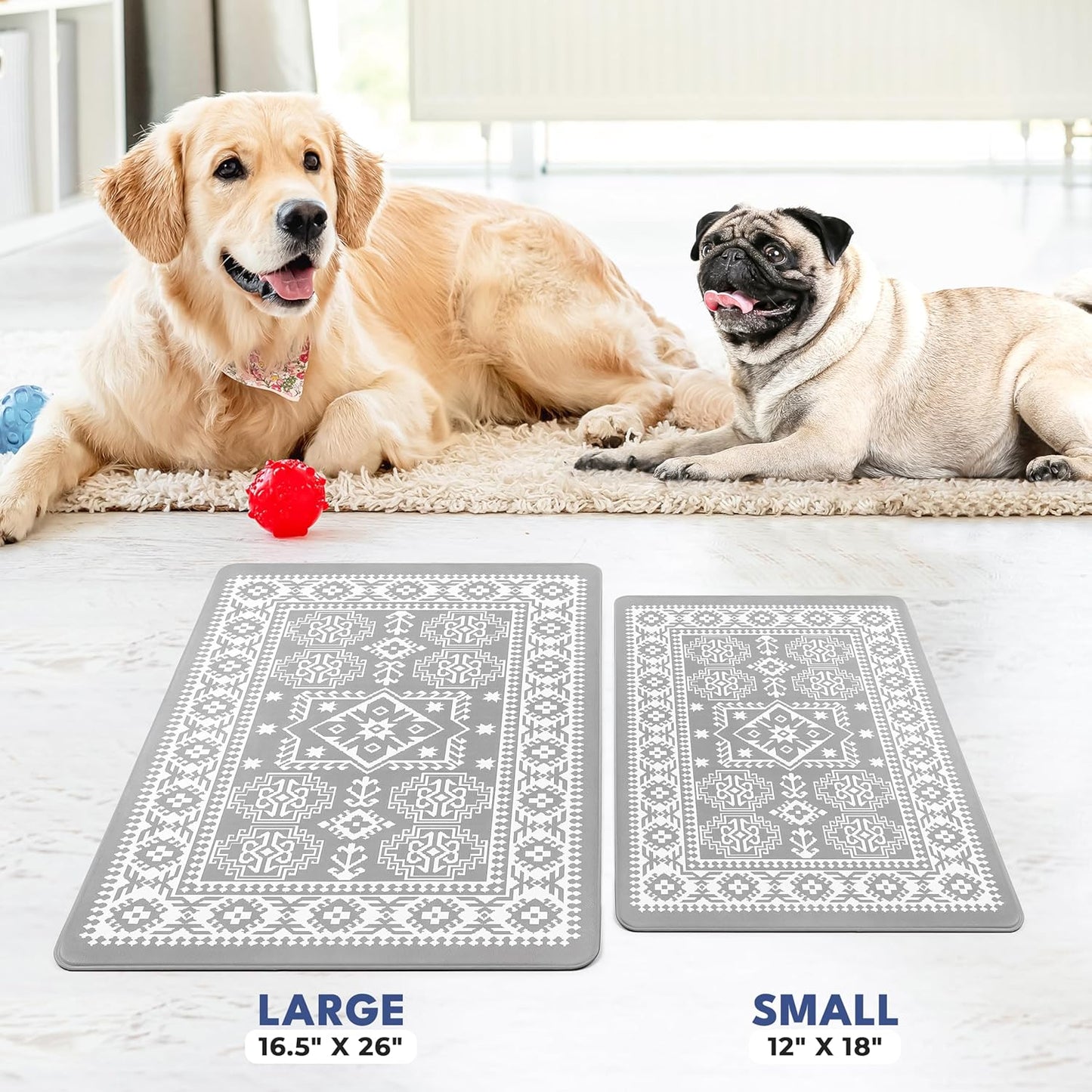 NALALAS Large Dog Mat for Food and Water, Cat Feeding Mat | Large Waterproof Dog Bowl Mat | Non-Slip Pet Food Mat for Floors | Pet Mats for Food and Water | Easy to Clean