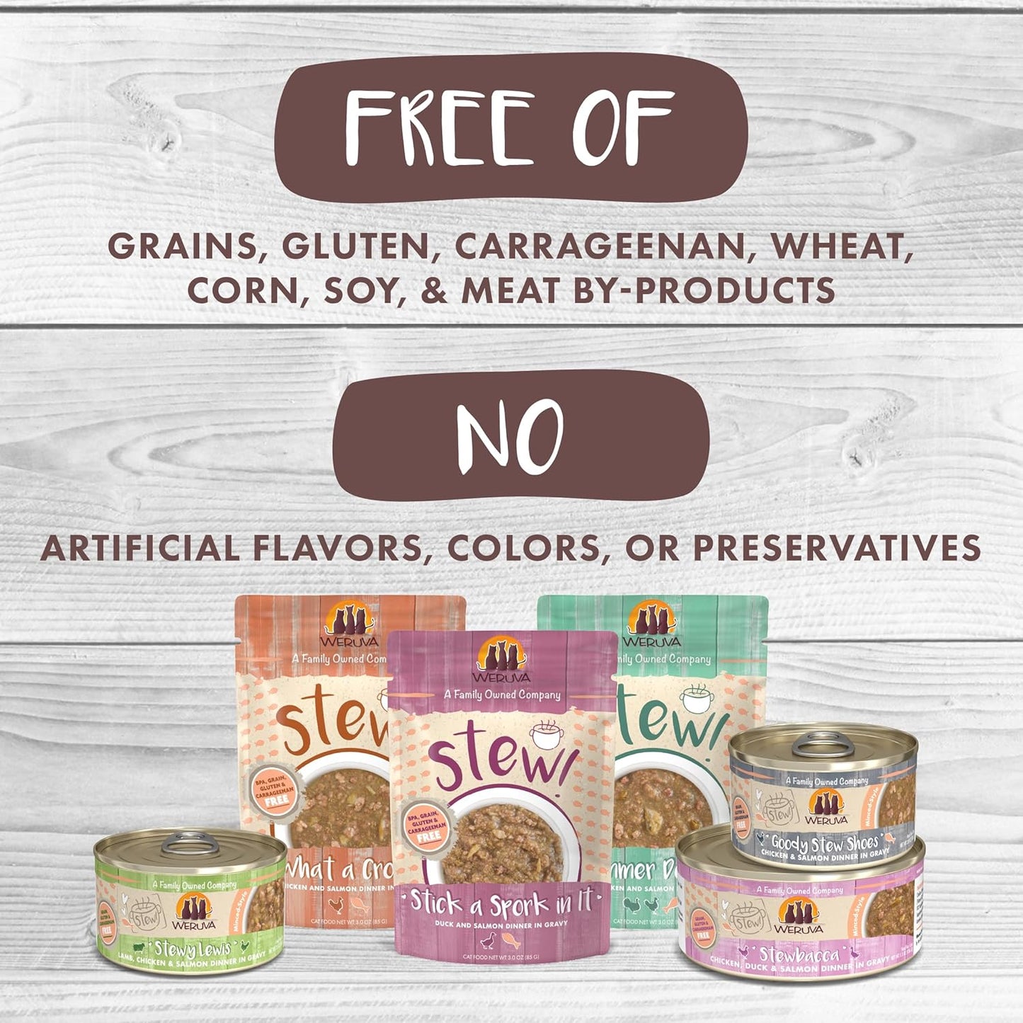 Weruva Classic Cat Stews!, Stewbacca with Chicken, Duck & Salmon in Gravy, 5.5oz Can (Pack of 8)