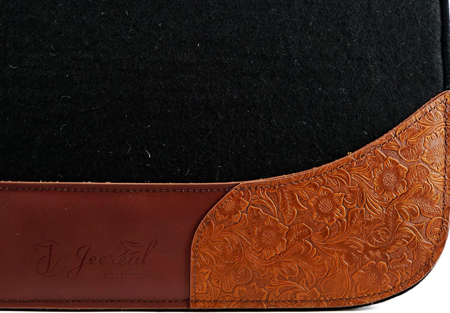 Jeereal 32"x34" Western Horse Saddle Pad,100% Wool Blend Felt 3/4" Thick (Black)