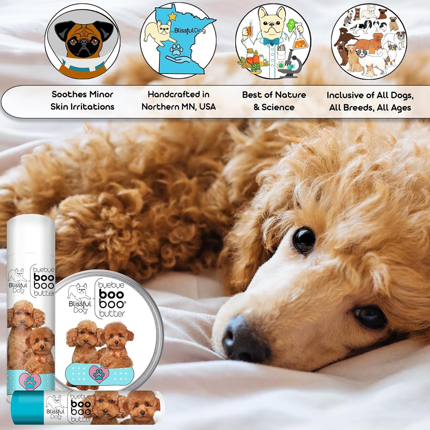 The Blissful Dog .50 oz Tube Poodle Booboo Butter