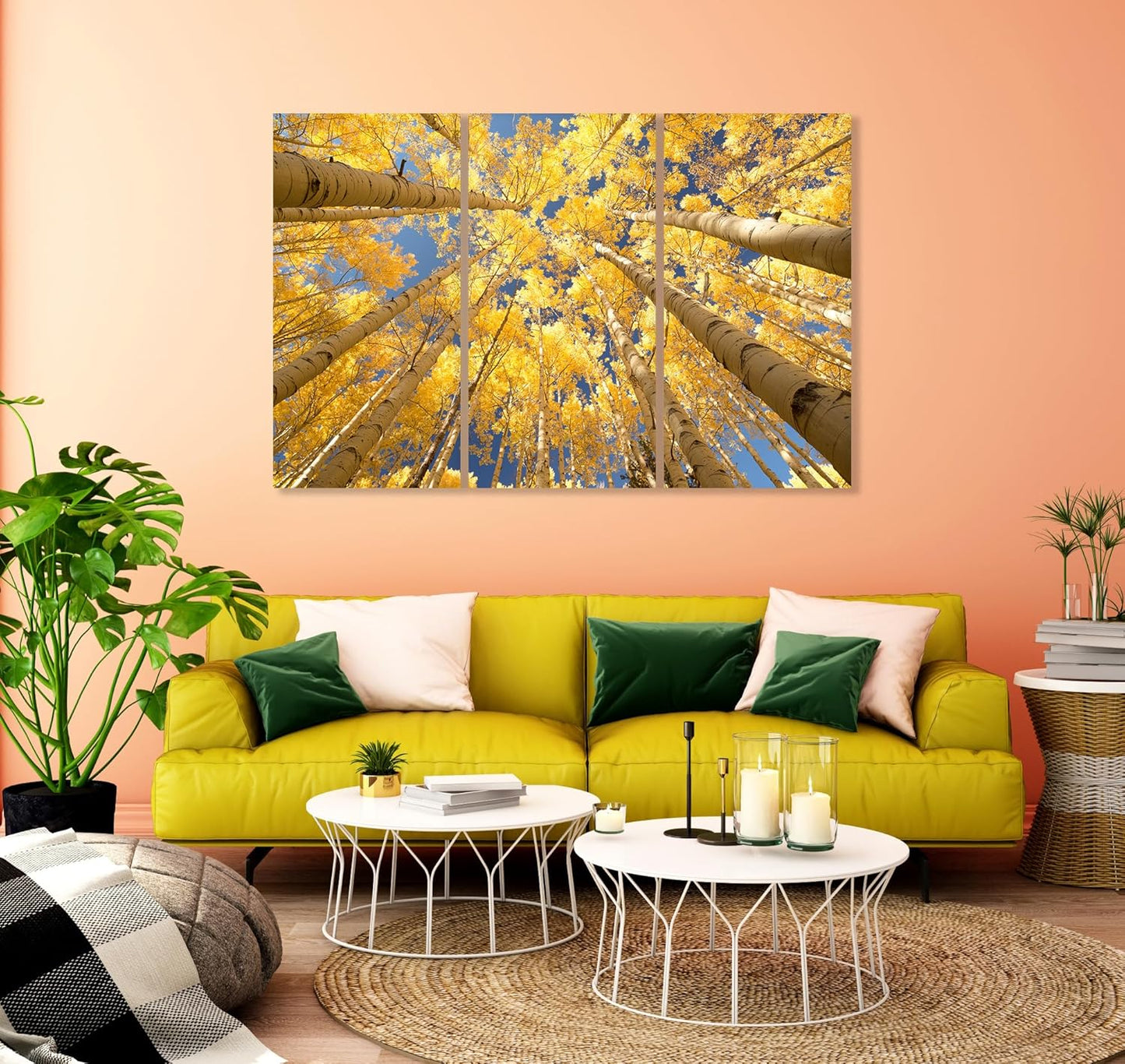 Nature Wall Art Prints - Ocean Forest Mountain Lake Canvas Landscapes - Small to Extra Large Living Room Bedroom Kitchen Bathroom Décor (Reaching for the Sky, 31L" x 47W" - 3 Panels)