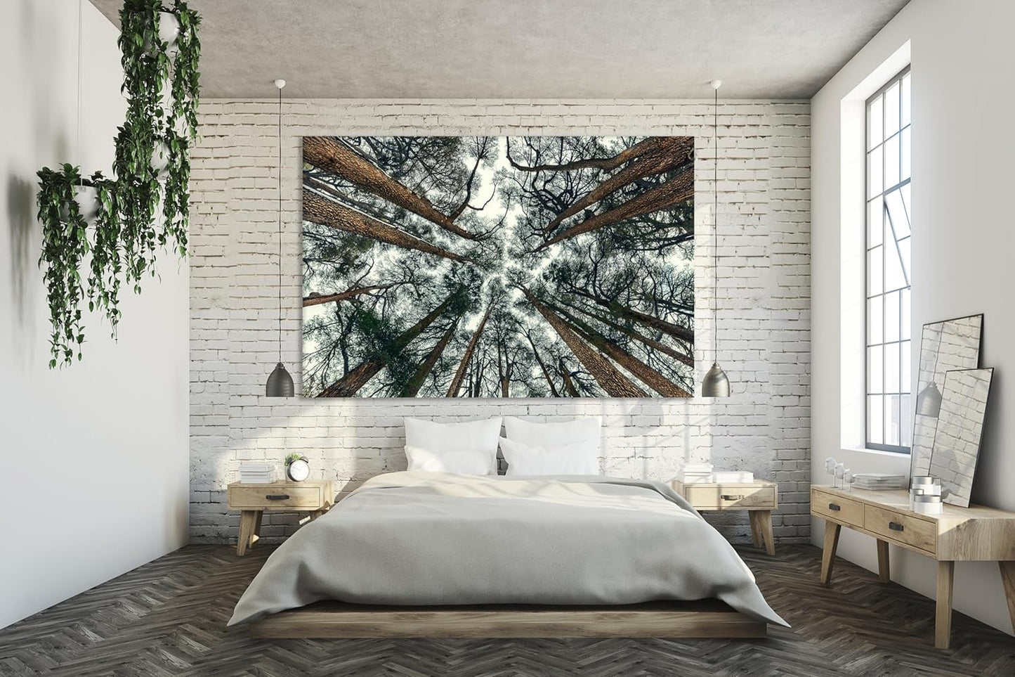 Nature Wall Art Prints - Ocean Forest Mountain Lake Canvas Landscapes - Small to Extra Large Living Room Bedroom Kitchen Bathroom Décor (Trees and Sky, 24L" x 36W")