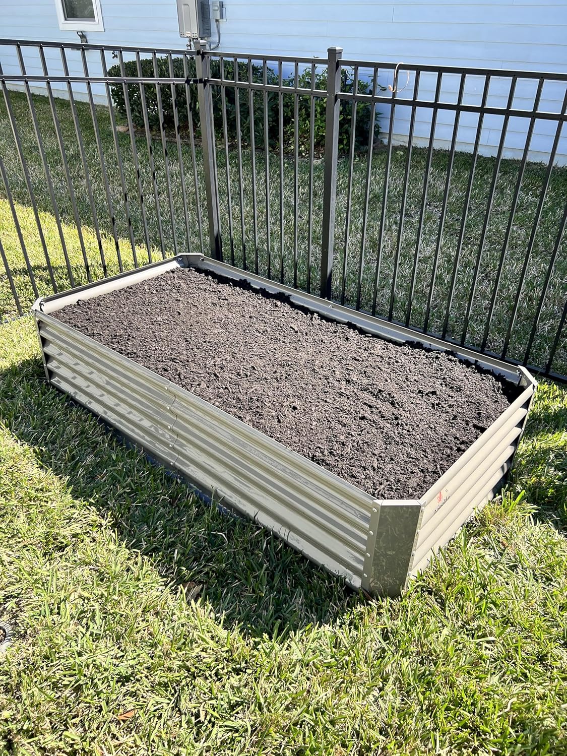 A ANLEOLIFE 6X3X1.5 ft Galvanized Raised Garden Beds Outdoor, Rectangular Metal Planter Box for Planting Vegetables Flowers Herb, Anti-Rust & Easy-Setup, Quartz Grey