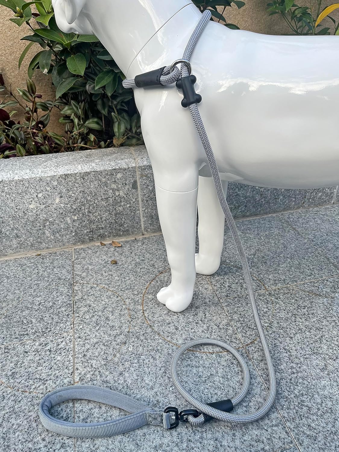 Slip Lead Dog Leash，Strong Nylon Rope Leash and Padded Handle,No Pull Outdoor Walking Training Lead for Small Medium Large Dogs(Grey, 1/2"×6ft)